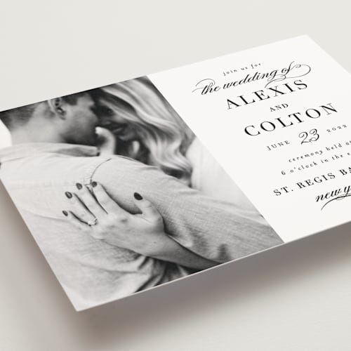 This is a pearl petite wedding invitations with standard by AK Graphics called charming printing on signature in petite