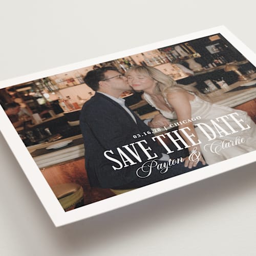 This is a milan save the date postcards with standard by chocomocacino called kroštule printing on signature in postcard
