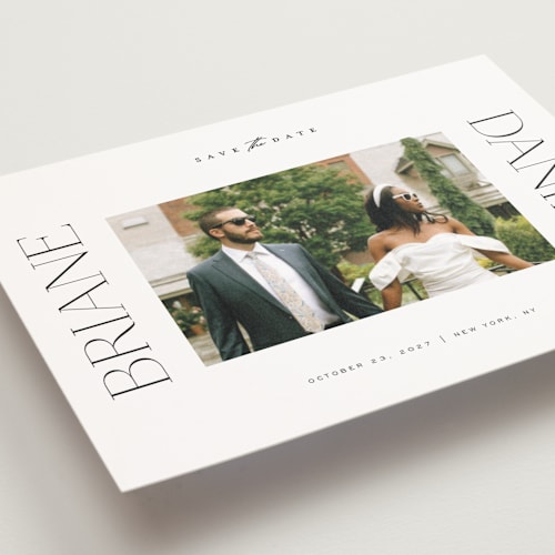 This is a cloud save the date postcards with standard by Ashlee Townsend called spruce printing on signature in postcard