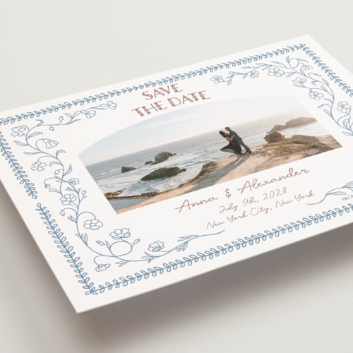 This is a aquamarine save the date postcards with standard by Elisa Lara Campos called perfect day printing on signature in postcard