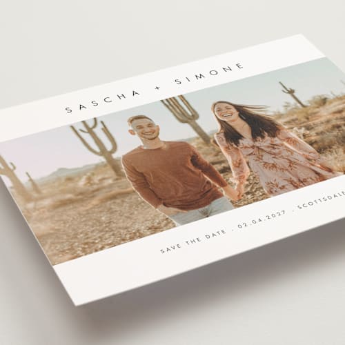 This is a cotton save the date postcards with standard by Ani Somi called simply so printing on signature in postcard