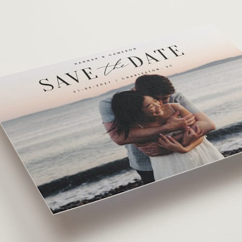 This is a ink save the date postcards with standard by Zani van Zyl called danielle printing on signature in postcard