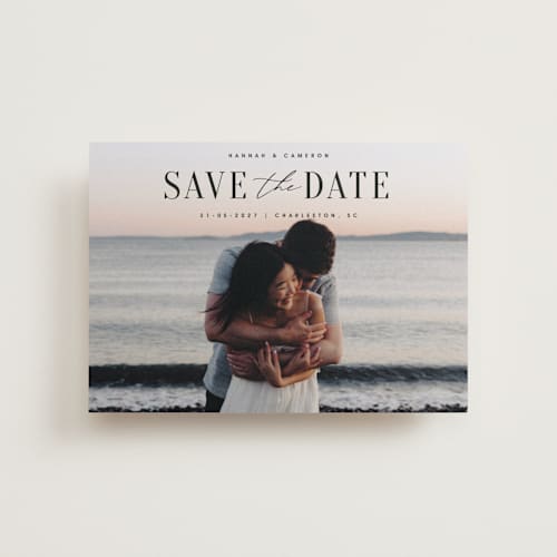 This is a ink petite save the dates with standard by Zani van Zyl called danielle printing on recycled smooth signature in petite