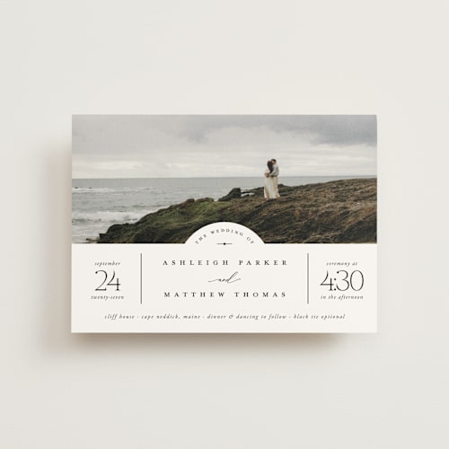 This is a cloud petite wedding invitations with standard by Heather Schertzer called panoramic printing on signature in petite