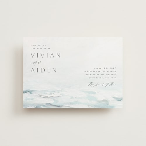 This is a sky petite wedding invitations with standard by Nicoletta Savod called at sea printing on signature in petite