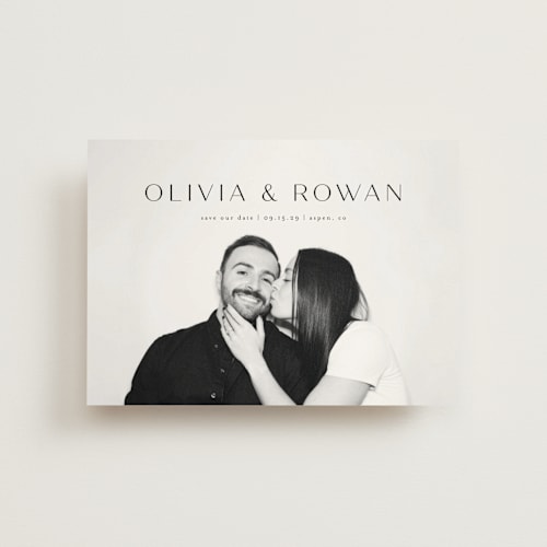 This is a midnight save the date postcards with standard by Shirley Lin Schneider called classic elegance printing on signature in postcard