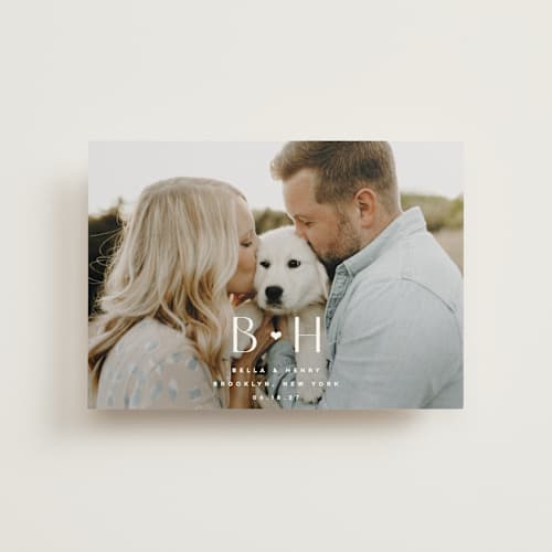 This is a quartz save the date postcards with standard by Kristie Kern called bella printing on signature in postcard