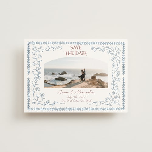 This is a aquamarine save the date postcards with standard by Elisa Lara Campos called perfect day printing on signature in postcard