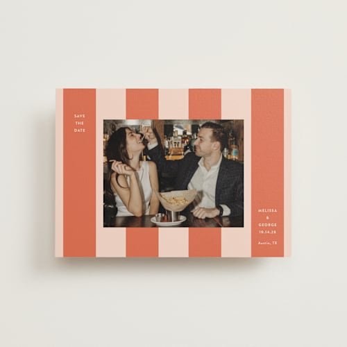 This is a grapefruit save the date postcards with standard by Megan Davis called aperitivo printing on signature in postcard
