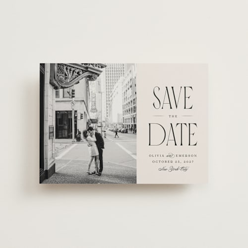 This is a dove save the date postcards with standard by Robert and Stella called pierre printing on signature in postcard