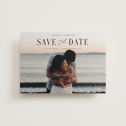 This is a ink save the date postcards with standard by Zani van Zyl called danielle printing on signature in postcard
