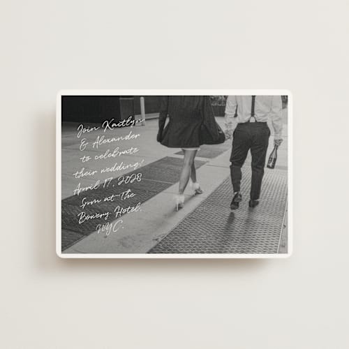 This is a cloud petite wedding invitations with standard by Adelyn T. called photograph scribble printing on signature in petite