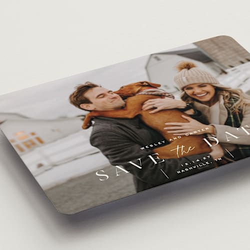 This is a cloud save the date magnets with standard by Sara Hicks Malone called modern stencil printing on magnet paper in magnet
