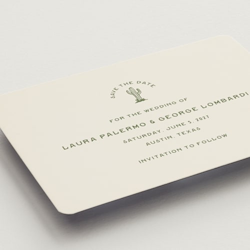 This is a agave save the date magnets with standard by Megan Davis called pearl snap printing on magnet paper in magnet