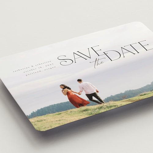 This is a galaxy save the date magnets with standard by Orasie called hand in hand printing on magnet paper in magnet