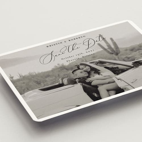 This is a nero save the date magnets with standard by Pati Cascino called toulon printing on magnet paper in magnet