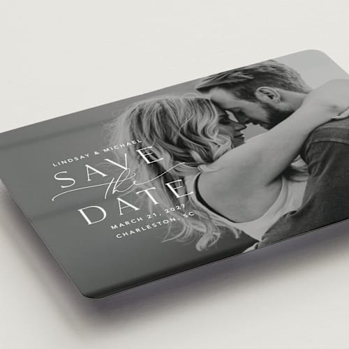 This is a pearl save the date magnets with standard by Jennifer Postorino called so this is love printing on magnet paper in magnet