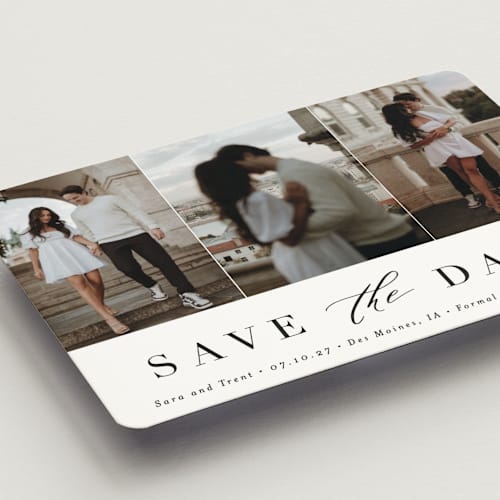This is a eclipse save the date magnets with standard by Andrea Cernin called minimal elegance printing on magnet paper in magnet