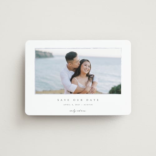 This is a shadow save the date magnets with standard by Kasia Labocki called border printing on magnet paper in magnet