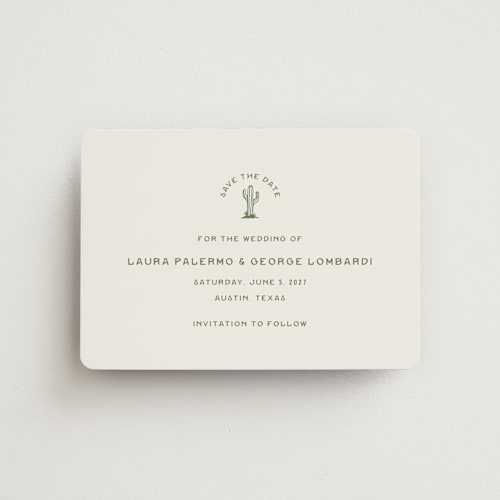 This is a agave save the date magnets with standard by Megan Davis called pearl snap printing on magnet paper in magnet