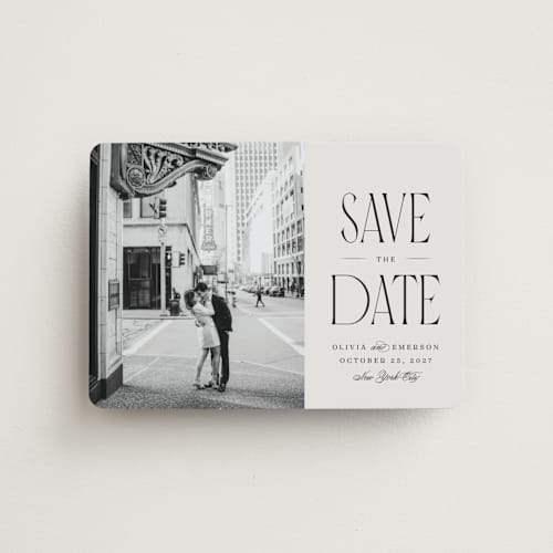 This is a dove save the date magnets with standard by Robert and Stella called pierre printing on magnet paper in magnet