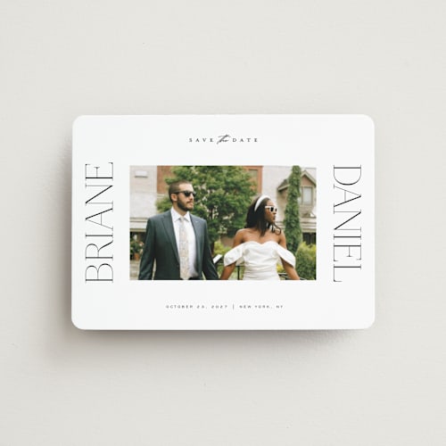This is a cloud save the date magnets with standard by Ashlee Townsend called spruce printing on magnet paper in magnet
