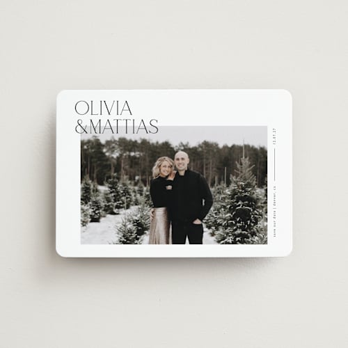 This is a silk save the date magnets with standard by Kelly Schmidt called overlapped printing on magnet paper in magnet