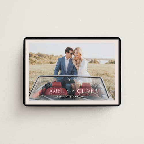 This is a onyx save the date magnets with standard by Angela Thompson called picturesque printing on magnet paper in magnet