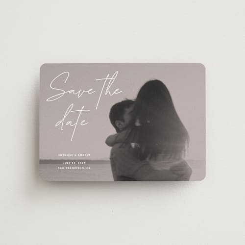 This is a rose save the date magnets with standard by Sumak Studio called blush printing on magnet paper in magnet