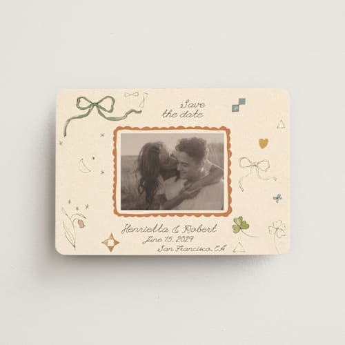 This is a magic save the date magnets with standard by Sumak Studio called pure magic printing on magnet paper in magnet