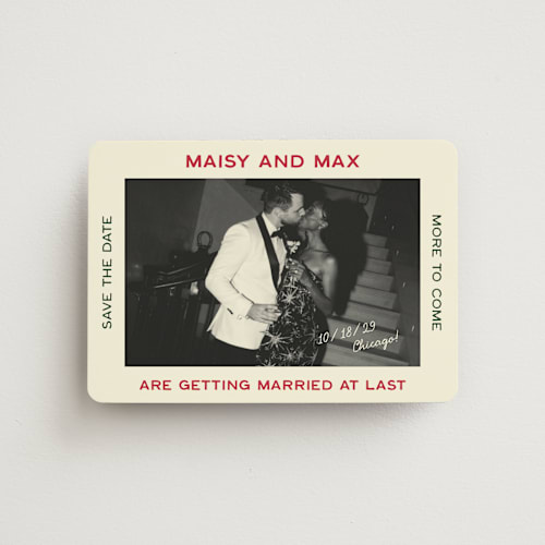 This is a pizzeria save the date magnets with standard by Ani Somi called trattoria printing on magnet paper in magnet