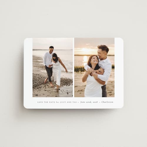 This is a cloud save the date magnets with standard by Sara Hicks Malone called pairing printing on magnet paper in magnet