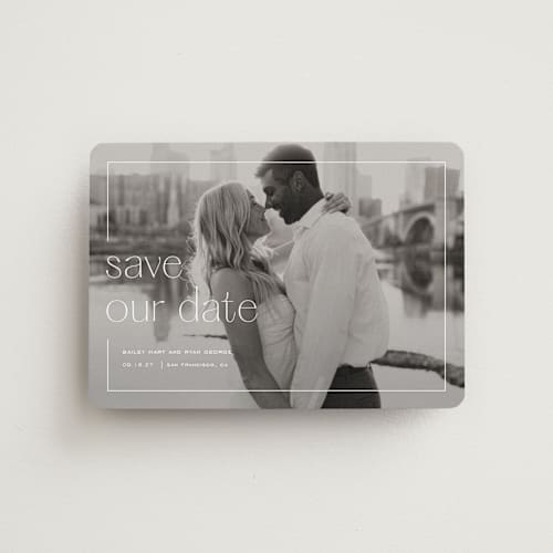 This is a lace save the date magnets with standard by Sarah Cohn called in frame printing on magnet paper in magnet
