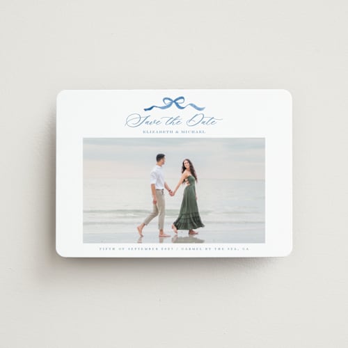 This is a cobalt save the date magnets with standard by Petra Kern called royal printing on magnet paper in magnet