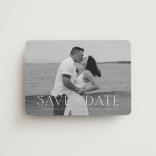This is a cloud save the date magnets with standard by Wildfield Paper Co called summer love printing on magnet paper in magnet