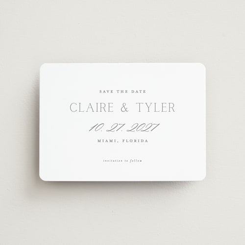 This is a smoke save the date magnets with standard by Vanessa Doyle called mark the calendar printing on magnet paper in magnet