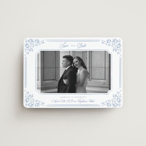 This is a sky save the date magnets with standard by Robert and Stella called constance printing on magnet paper in magnet