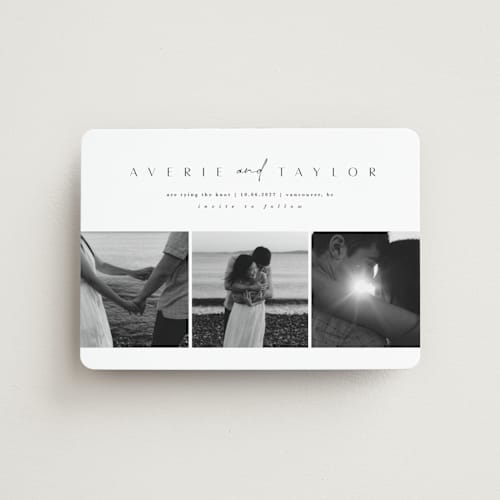 This is a tuxedo save the date magnets with standard by Kate Ahn called from us printing on magnet paper in magnet