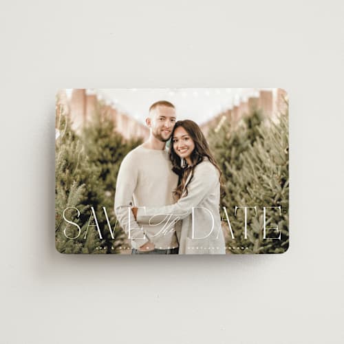 This is a quartz save the date magnets with standard by Kristie Kern called aside printing on magnet paper in magnet