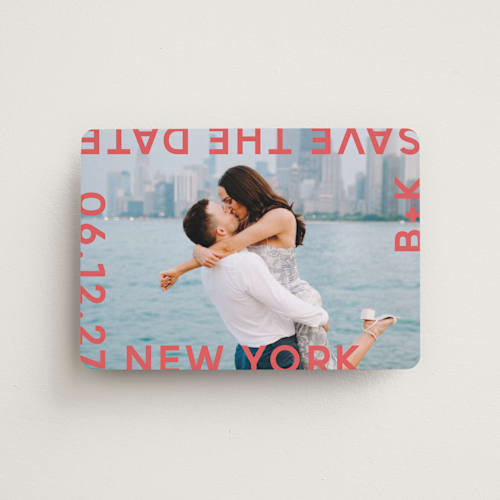 This is a fruit punch save the date magnets with standard by Lori Wemple called type printing on magnet paper in magnet