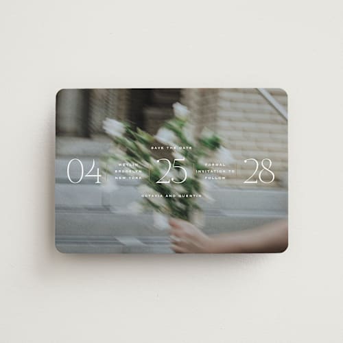 This is a chiffon save the date magnets with standard by Heather Schertzer called updated printing on magnet paper in magnet