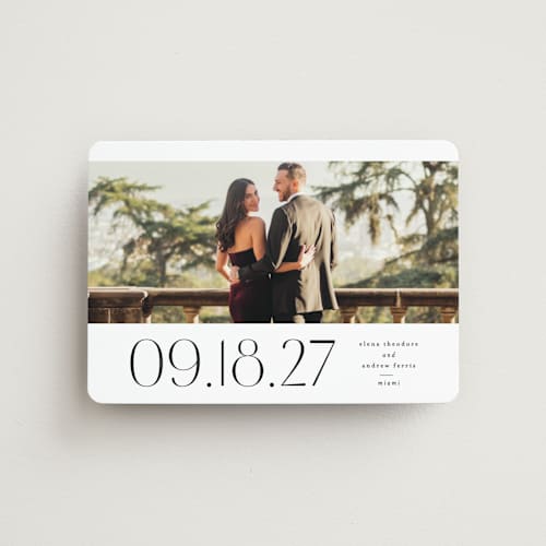This is a tux save the date magnets with standard by Lea Delaveris called heights printing on magnet paper in magnet