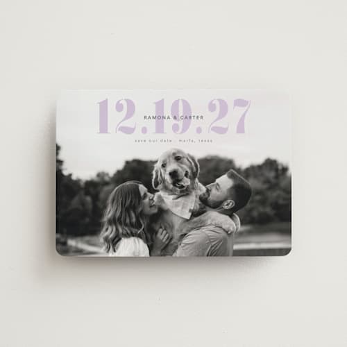 This is a azalea save the date magnets with standard by Deynaaz Daraei called aster printing on magnet paper in magnet