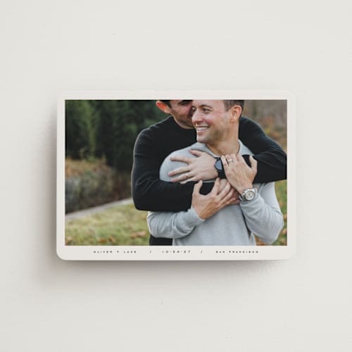 This is a caviar save the date magnets with standard by Kristie Kern called oliver printing on magnet paper in magnet