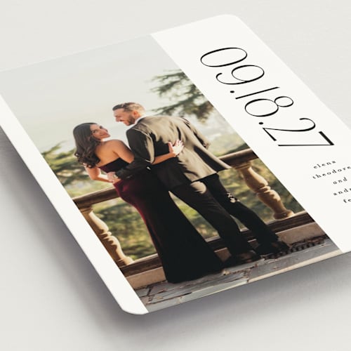 This is a tux save the date magnets with standard by Lea Delaveris called heights printing on magnet paper in magnet