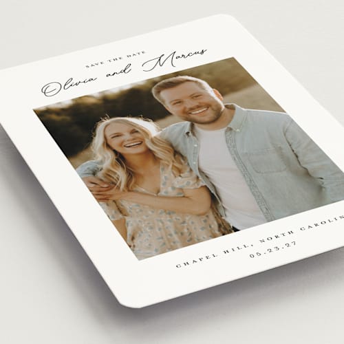 This is a cloud save the date magnets with standard by That Girl Press called sweet notings printing on magnet paper in magnet