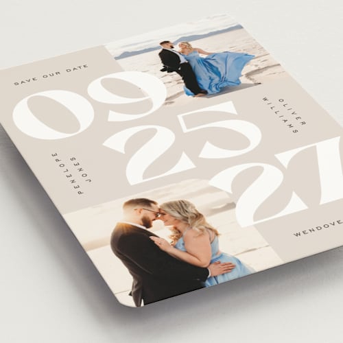 This is a latte save the date magnets with standard by Owl and Toad called numerals printing on magnet paper in magnet