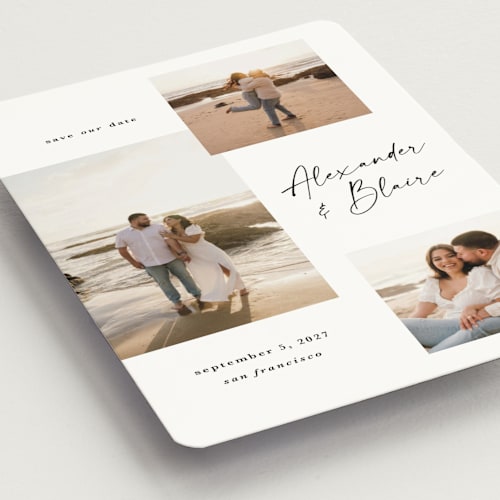This is a onyx save the date magnets with standard by Kate Ahn called bondi printing on magnet paper in magnet