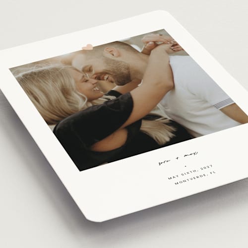 This is a camellia save the date magnets with standard by Blustery August called camellia printing on magnet paper in magnet