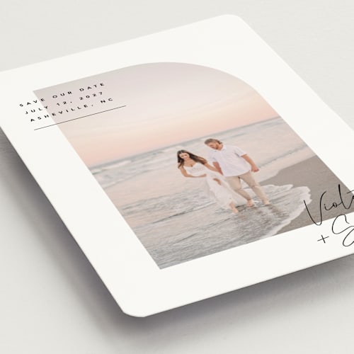 This is a silk save the date magnets with standard by Kelly Schmidt called small corner printing on magnet paper in magnet